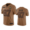 Men’s Kansas City Chiefs #87 Travis Kelce Brown 2023 Salute To Service Limited Jersey