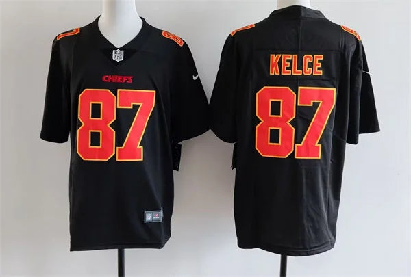 Men’s Kansas City Chiefs #87 Travis Kelce Carbon Black Fashion Limited Jersey