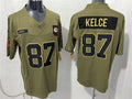 Mens Kansas City Chiefs #87 Travis Kelce Nike 2025 Salute to Service Limited Jersey – Olive