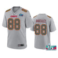 Mens Kansas City Chiefs #88 Tony Gonzalez Gray Atmosphere Fashion Game Jersey