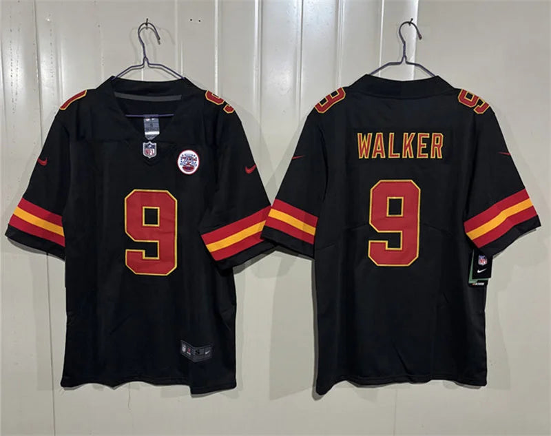 Men’s Kansas City Chiefs #9 Kenneth Walker III Nike Black Game Fashion Jersey