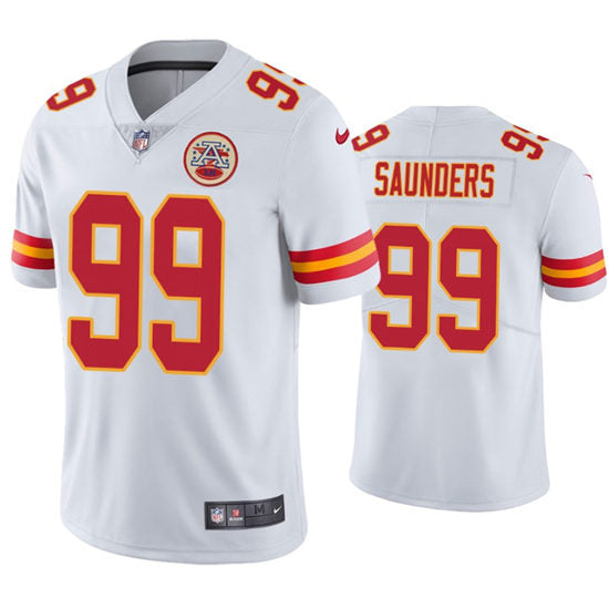 Men’s Kansas City Chiefs #99 Khalen Saunders Nike White Vapor Untouchable Limited Jersey