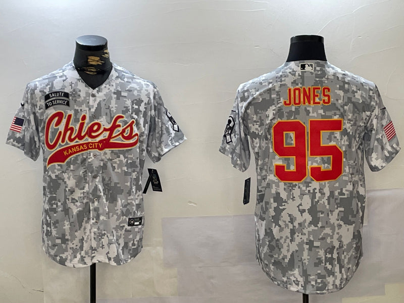 Men’s Kansas City Chiefs Chris Jones #95 Arctic Camo 2024 Salute to Service Jersey
