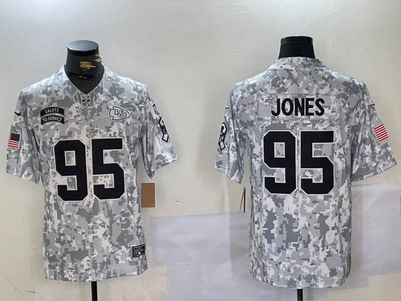 Men’s Kansas City Chiefs Chris Jones #95 Arctic Camo 2024 Salute to Service Limited Jersey