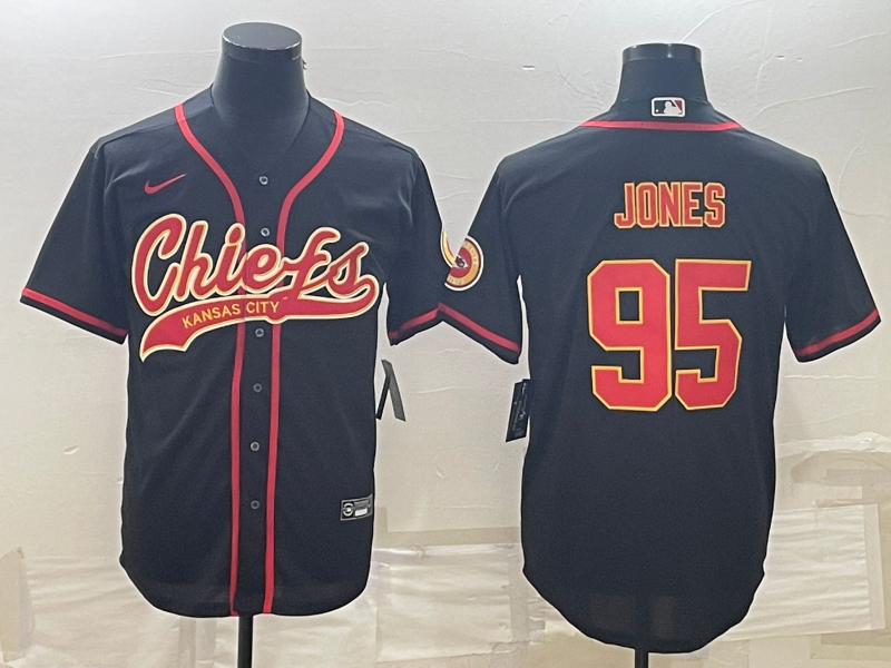 Men’s Kansas City Chiefs Chris Jones #95 Black Jersey Joint Edition