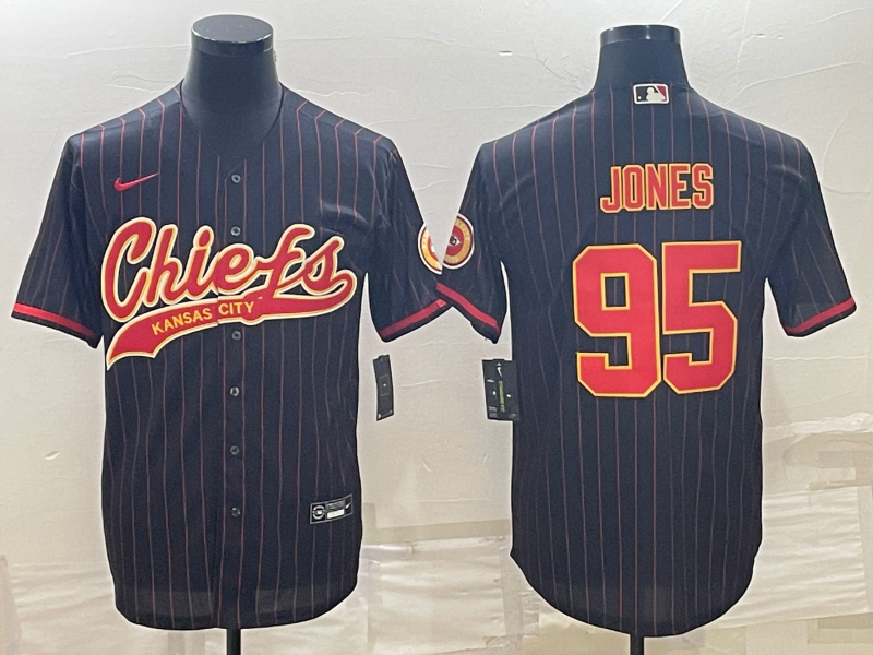 Men’s Kansas City Chiefs Chris Jones #95 Black Jersey Joint Edition