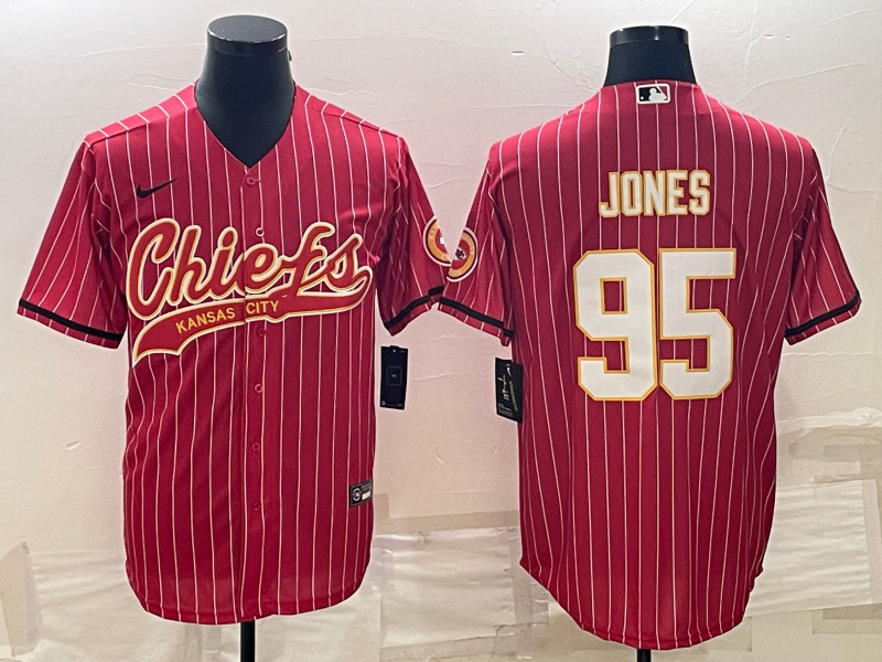Men’s Kansas City Chiefs Chris Jones #95 Red Jersey Joint Edition