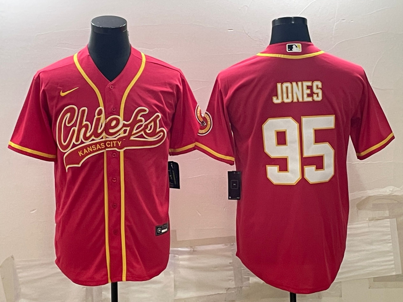 Men’s Kansas City Chiefs Chris Jones #95 Red Jersey Joint Edition