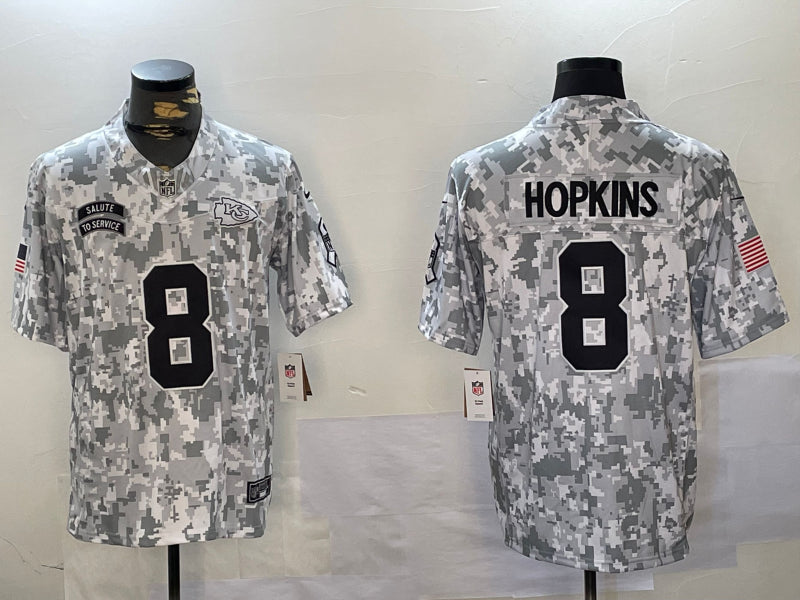 Men’s Kansas City Chiefs DeAndre Hopkins #8 Arctic Camo 2024 Salute to Service Limited Jersey