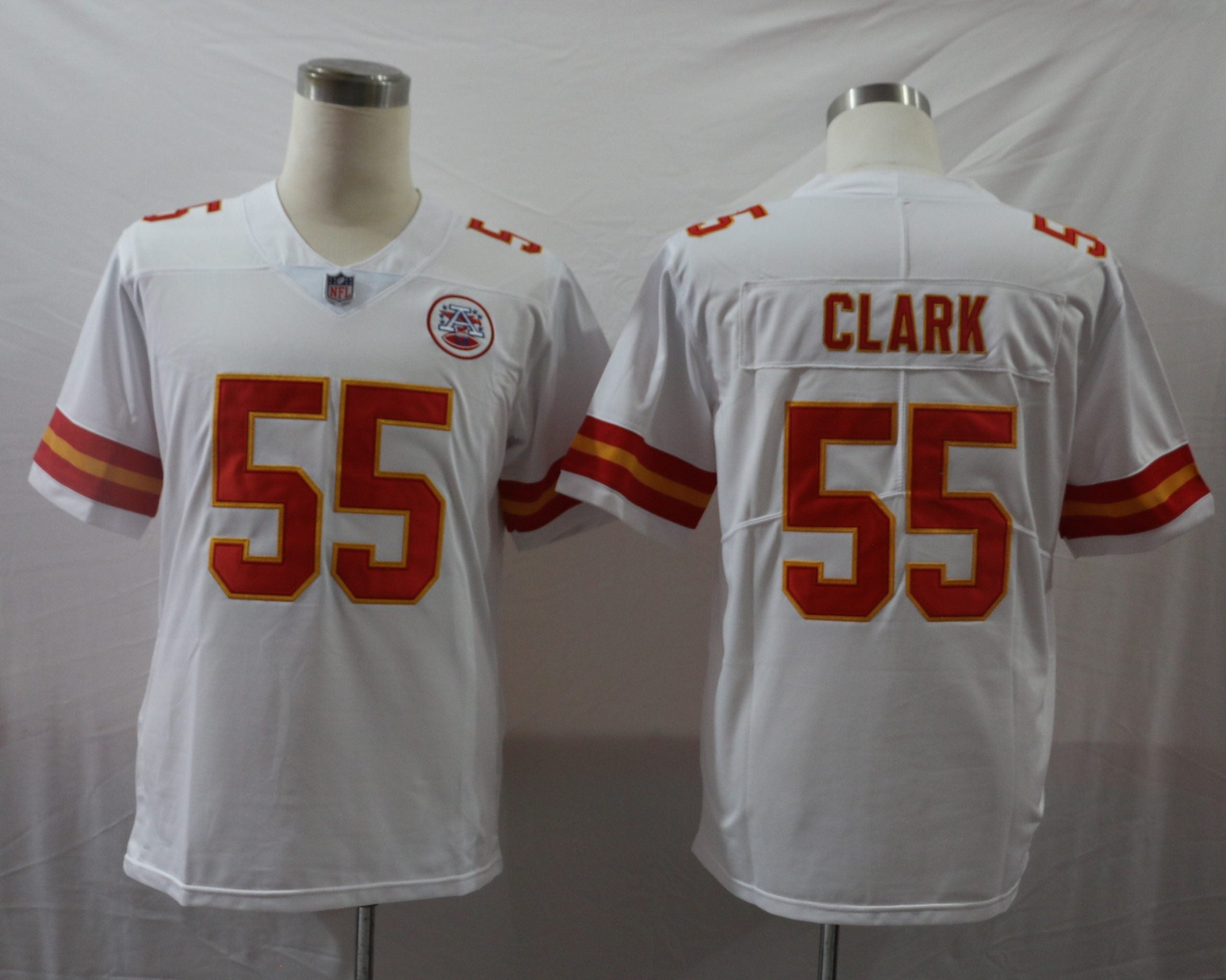Men’s Kansas City Chiefs Frank Clark #55 White Jersey