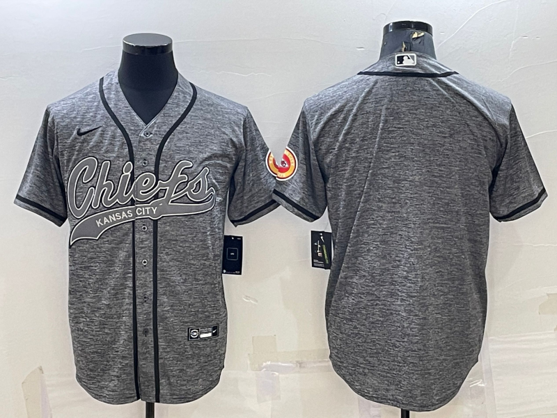 Men’s Kansas City Chiefs Grey Blank Jersey