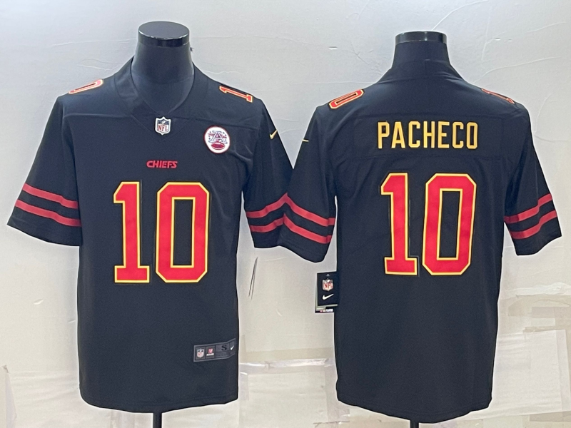 Men’s Kansas City Chiefs Isiah Pacheco #10 Black Jersey