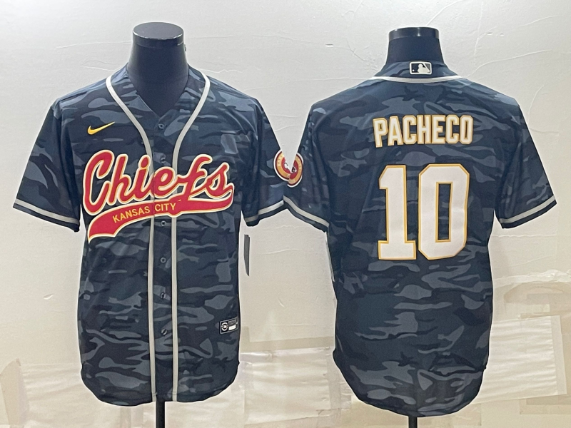 Men’s Kansas City Chiefs Isiah Pacheco #10 Grey Camouflage Jersey Joint Edition