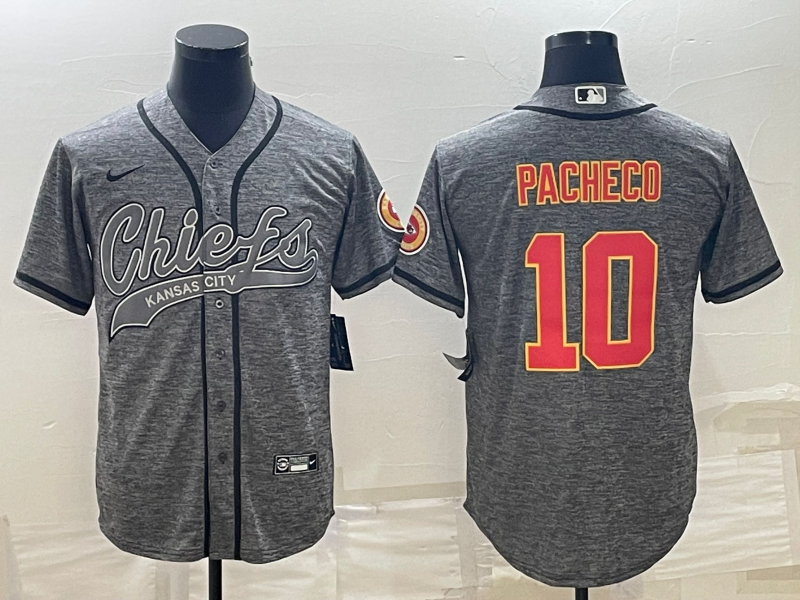 Men’s Kansas City Chiefs Isiah Pacheco #10 Grey Jersey Joint Edition