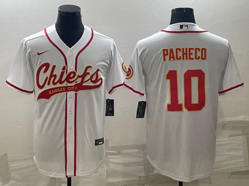 Men’s Kansas City Chiefs Isiah Pacheco #10 White Jersey Joint Edition
