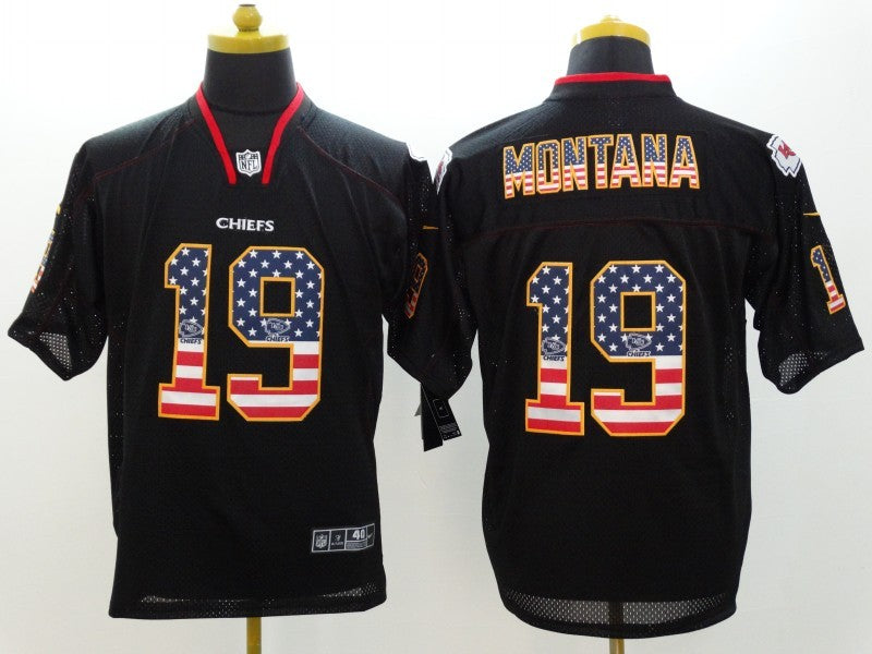 Men’s Kansas City Chiefs Joe Montana #19 Black Jersey