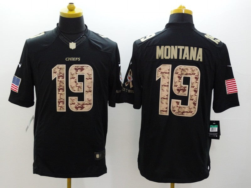 Men’s Kansas City Chiefs Joe Montana #19 Black Jersey