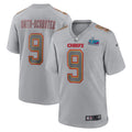 Men’s Kansas City Chiefs JuJu Smith-Schuster #9 Gray Super Bowl LVII Patch Atmosphere Jersey