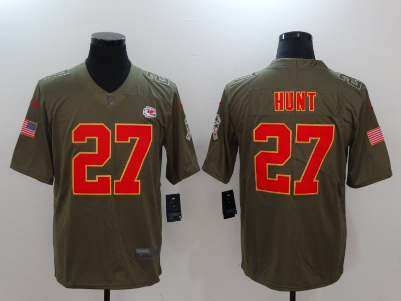 Men’s Kansas City Chiefs Karim Hunt #27 Brown Jersey