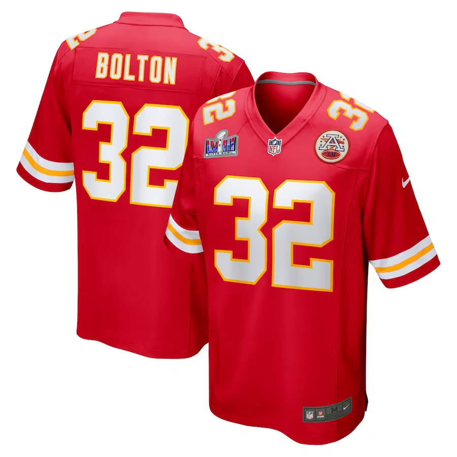 Men’s Kansas City Chiefs Nick Bolton #32 Red Super Bowl LVIII Jersey