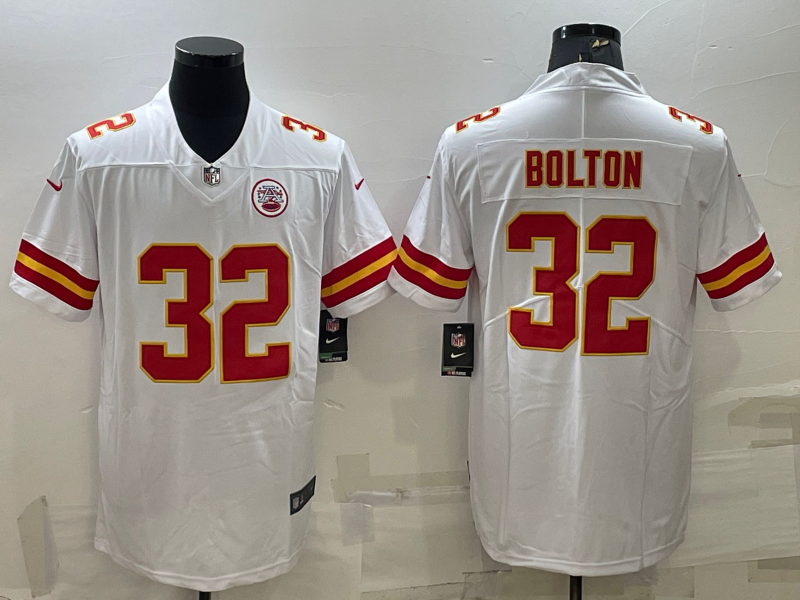Men’s Kansas City Chiefs Nick Bolton #32 White Jersey