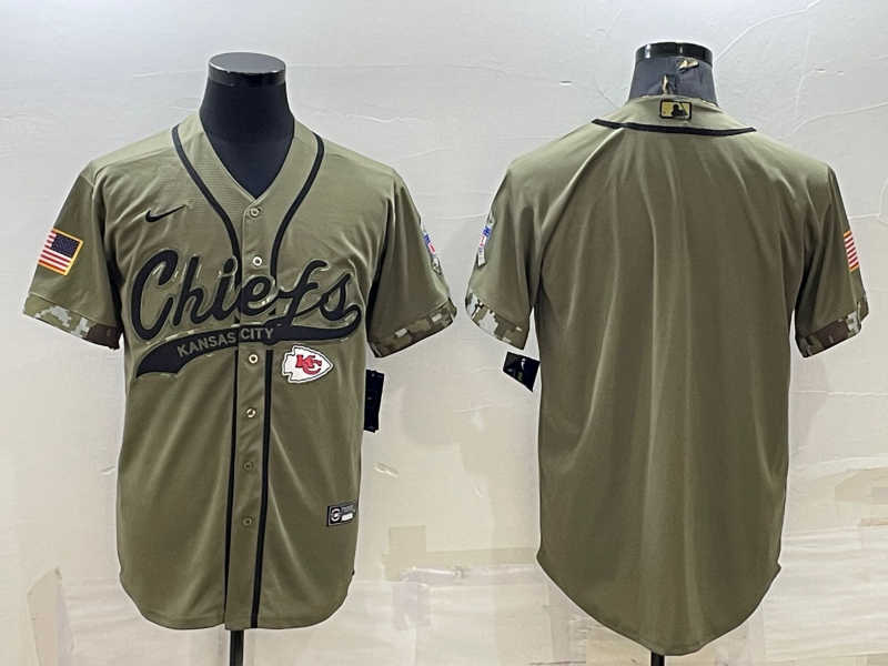 Men’s Kansas City Chiefs Olive 2022 Salute To Service Limited Blank Jersey