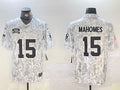 Men’s Kansas City Chiefs Patrick Mahomes #15 Arctic Camo 2024 Salute to Service Limited Jersey