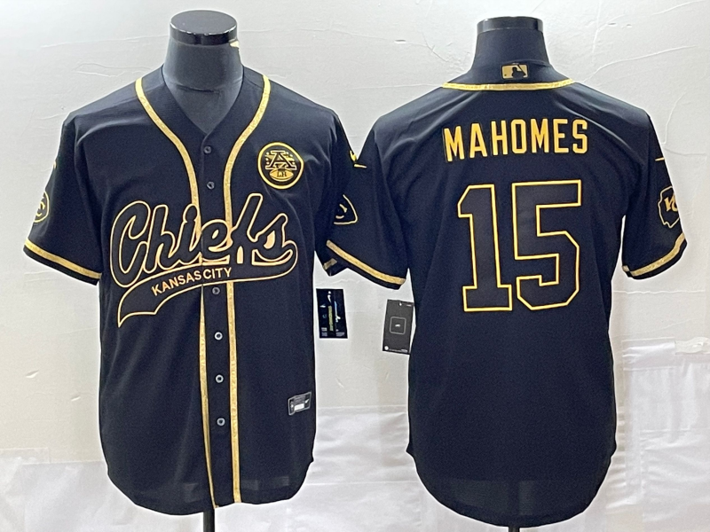 Men’s Kansas City Chiefs Patrick Mahomes #15 Black Alternate Jersey Joint Edition