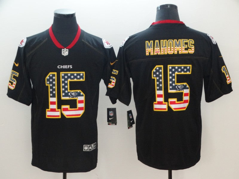 Men’s Kansas City Chiefs Patrick Mahomes #15 Black Authentic Jersey