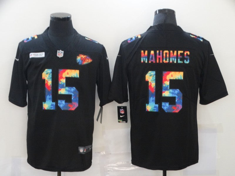 Men’s Kansas City Chiefs Patrick Mahomes #15 Black Jersey