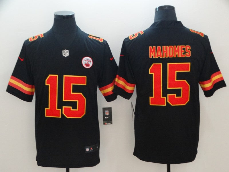 Men’s Kansas City Chiefs Patrick Mahomes #15 Black Jersey