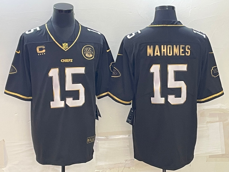 Men’s Kansas City Chiefs Patrick Mahomes #15 Black Team Jersey