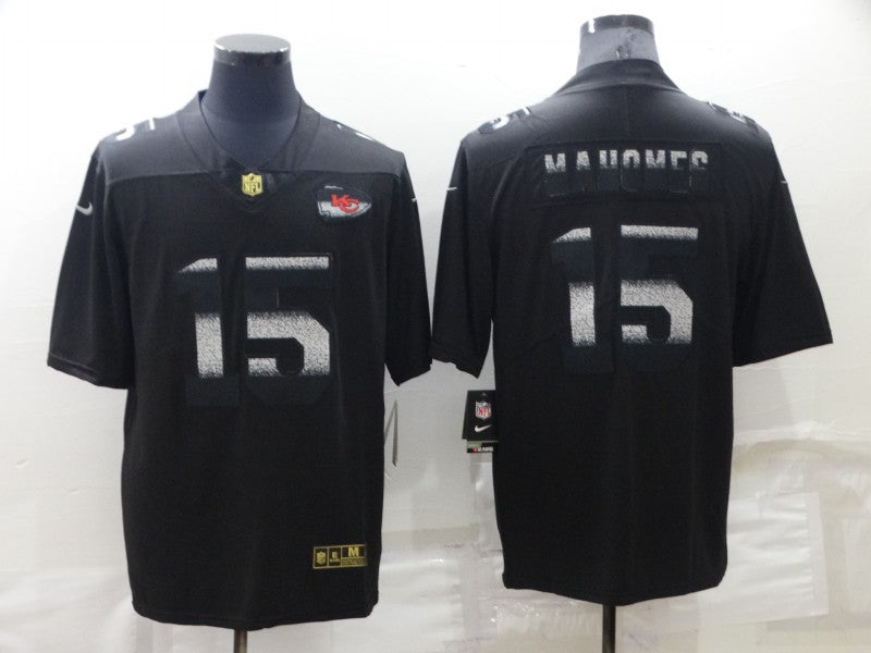 Men’s Kansas City Chiefs Patrick Mahomes #15 Black Vapor Elite Jersey