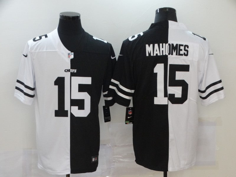 Men’s Kansas City Chiefs Patrick Mahomes #15 Black/White Jersey