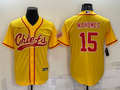 Men’s Kansas City Chiefs Patrick Mahomes #15 Gold Jersey Joint Edition