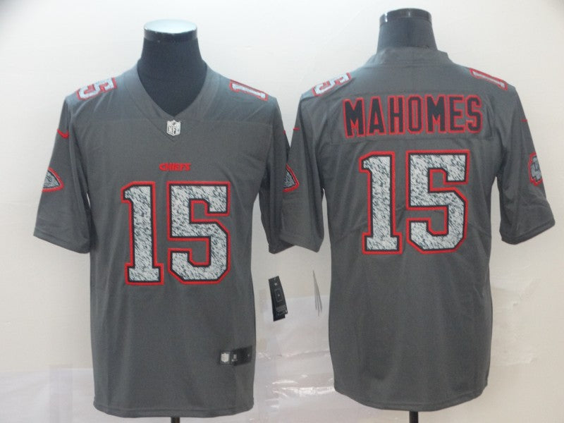 Men’s Kansas City Chiefs Patrick Mahomes #15 Gray Alternate Jersey