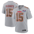 Men’s Kansas City Chiefs Patrick Mahomes #15 Gray Super Bowl LVIII Atmosphere Jersey
