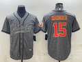Men’s Kansas City Chiefs Patrick Mahomes #15 Grey Jersey Joint Edition