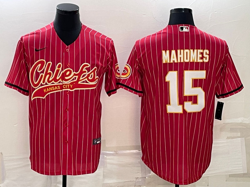 Men’s Kansas City Chiefs Patrick Mahomes #15 Red Jersey Joint Edition