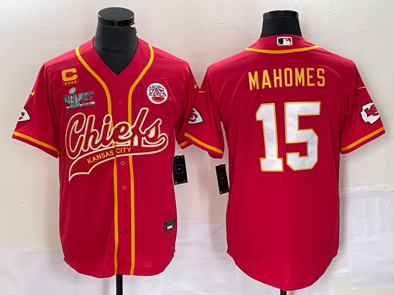 Men’s Kansas City Chiefs Patrick Mahomes #15 Red Jersey Joint Edition