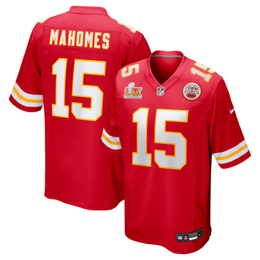 Men’s Kansas City Chiefs Patrick Mahomes #15 Red Super Bowl LIX Jersey