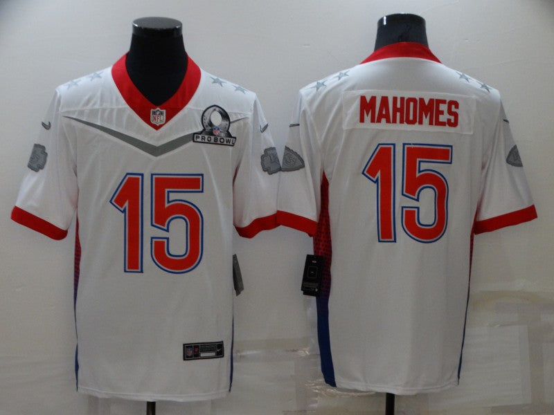 Men’s Kansas City Chiefs Patrick Mahomes #15 White ALL STAR Jersey