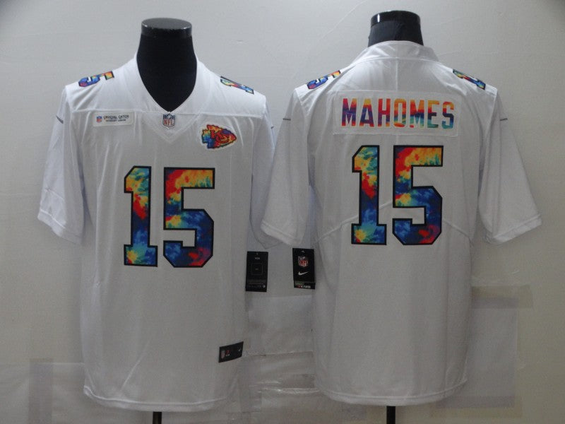 Men’s Kansas City Chiefs Patrick Mahomes #15 White Alternate Jersey