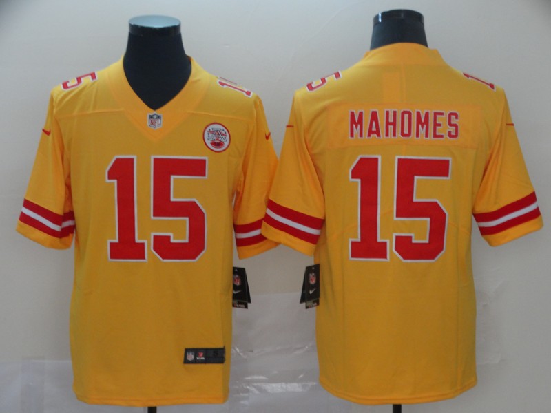Men’s Kansas City Chiefs Patrick Mahomes Yellow Jersey