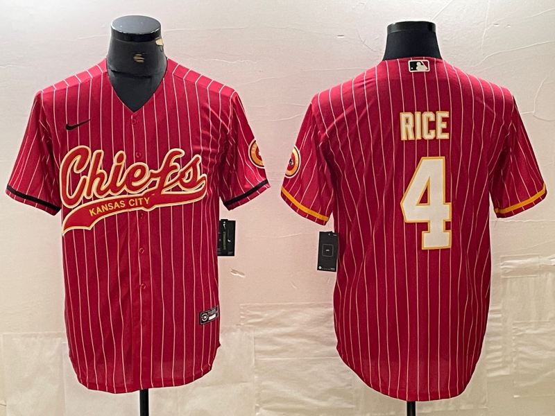 Men’s Kansas City Chiefs Rashee Rice #4 Red Jersey Joint Edition