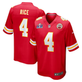 Men’s Kansas City Chiefs Rashee Rice #4 Red Super Bowl LVIII Jersey