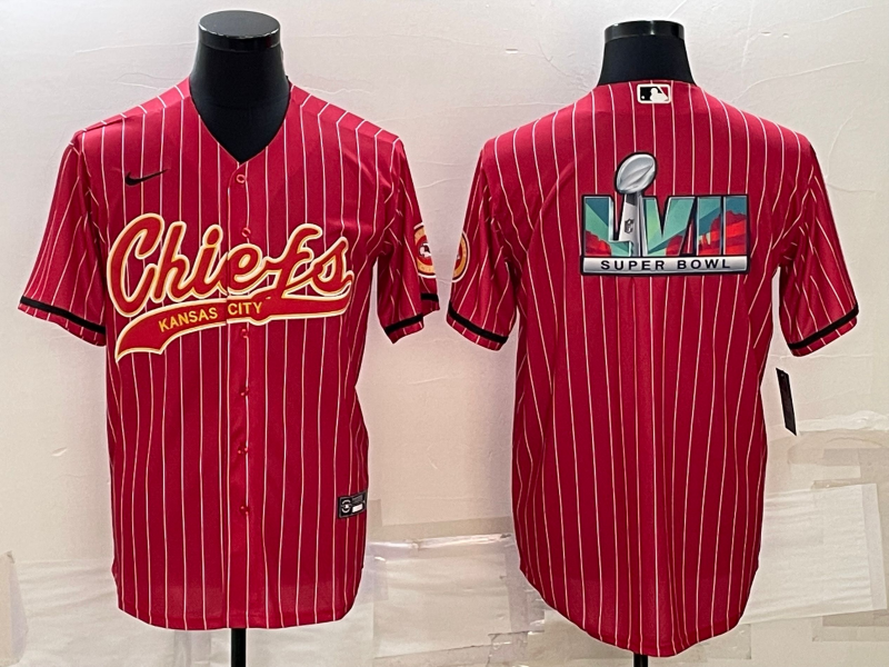 Men’s Kansas City Chiefs Red Super Bowl LVII Patch Jersey