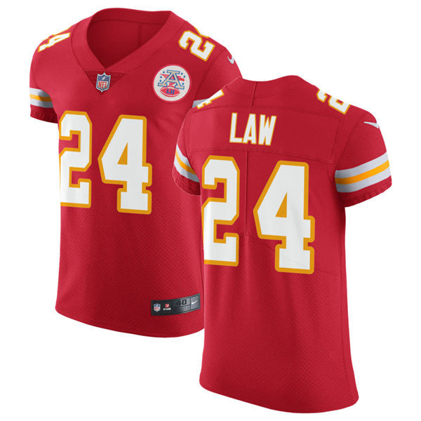 Men’s Kansas City Chiefs Retired Player #24 Ty Law Nike Red Game Player Football Jersey
