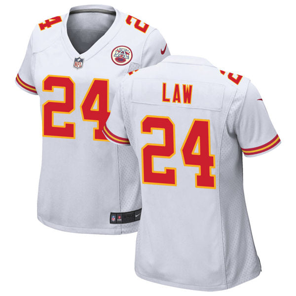 Men’s Kansas City Chiefs Retired Player #24 Ty Law Nike White Game Player Football Jersey