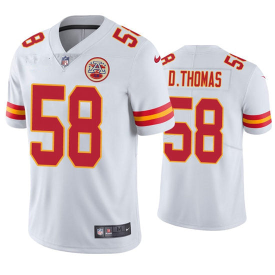 Men’s Kansas City Chiefs Retired Player #58 Derrick Thomas Nike White Vapor Untouchable Limited Jersey
